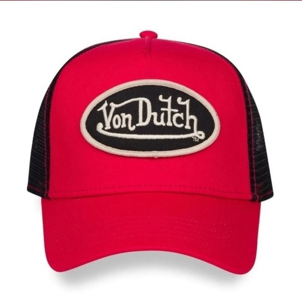 NWT Von Dutch Red and Black Mesh Cap